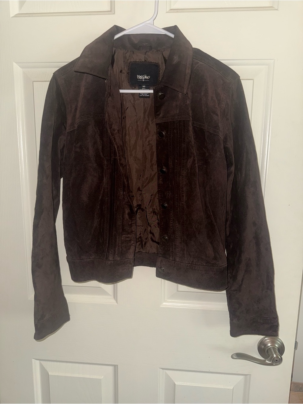 Mossimo Supply Co. Chocolate Brown Suede Button-Front Jacket